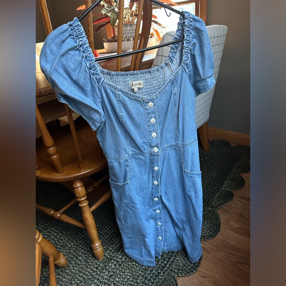 Madewell denim button up mini dress